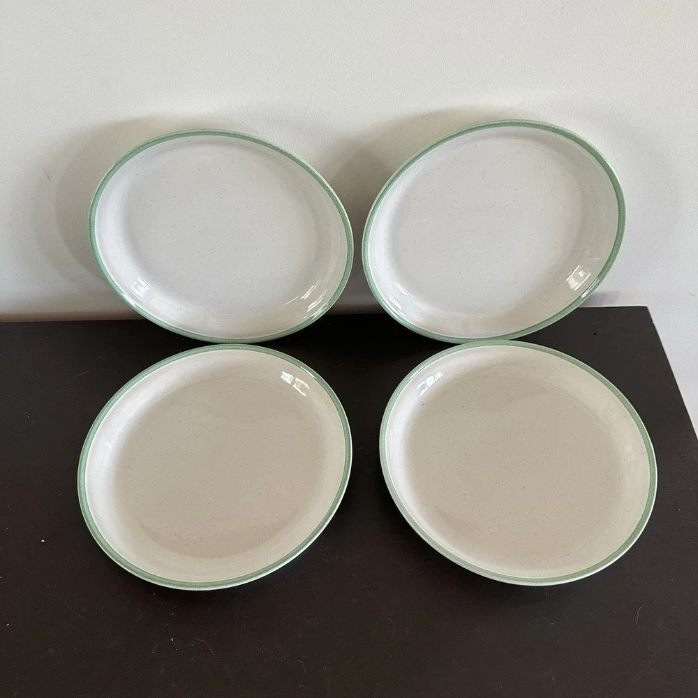4 International Sliver Heather Stone Laurel Floral Tea Dessert Plates Japan 8